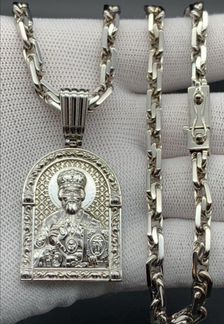 Золотая цепь с иконой Николая Чудотворца