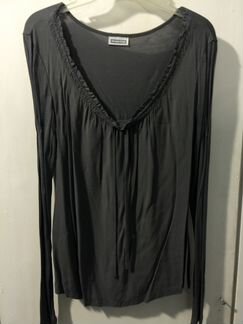 Блуза из тонкого серого трикотажа