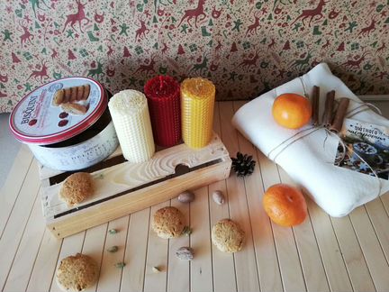 Набор свечей ручной работы из натуральной медовой