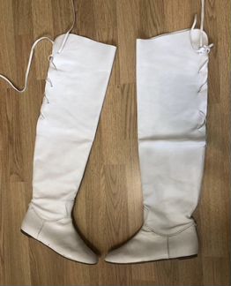 Белые сапоги (ботфорты) Casadei