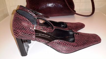 Сумка и туфли 37 размер вместе комплектом Нат кожа