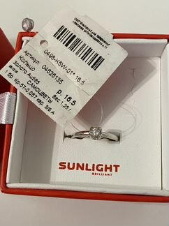 Кольцо белое золото 585 пробы с бриллиантом Sunlig