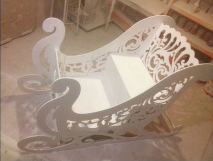 Новогодний декор /олени/декор/резные сани