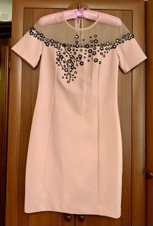 Платье коктейльное, розовое