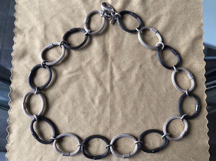 Серебряное ожерелье и браслет