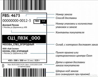 Печать маркировки для ozon 75 120мм (круглосуточно