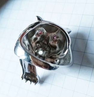 Печатка серебро кольцо Пантера рубины стиль Картье