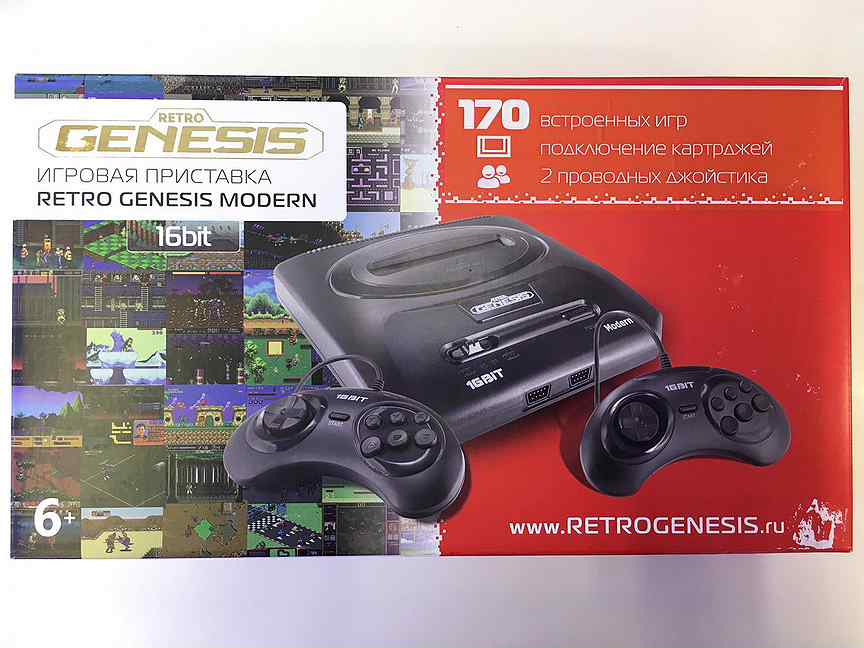 Игровая приставка (консоль) Sega Retro Genesis HD Ultra черная 225 игр (ConSkDn7