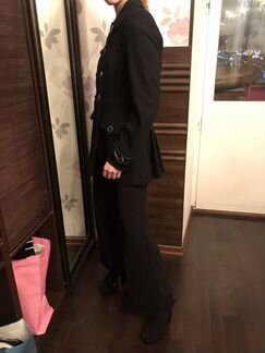 Пальто осень/весна чёрное Warehouse шерстяное 42 р