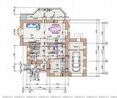 Дом из газобетонного блока с гаражом 221м2