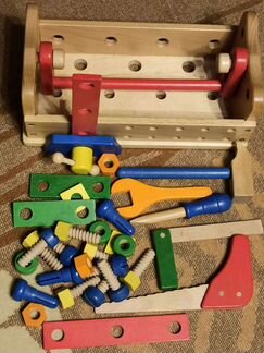 Набор деревянный стол-яшик с интрументами