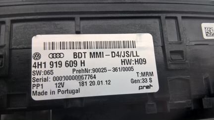 Панель управления MMI Audi A8 4h1919609h