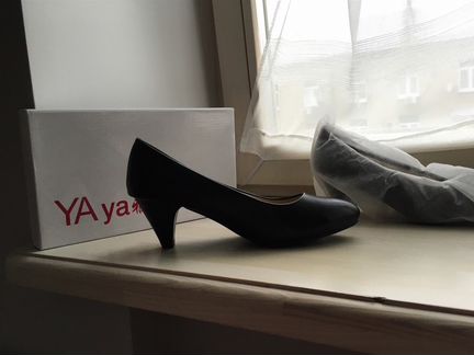 Туфли чёрные, женские, натуральная кожа