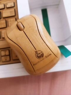 Бамбуковая портативная bluetooth клавиатура и мышь