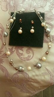 Колье+серьги комплект avon разные