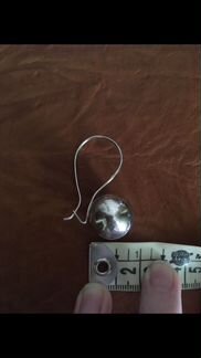 Серьги шарики крупные серебро