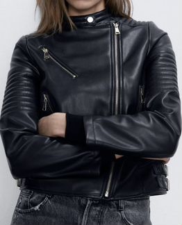 Куртка-косуха из экокожи “Zara” L (46)