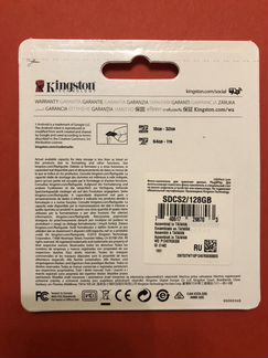 Карта памяти Kingston 128Gb 100Mb/s Оригинал