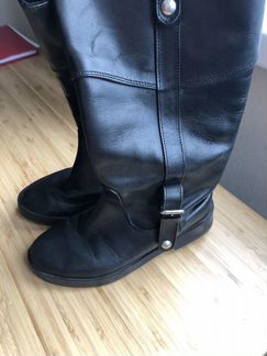 Сапоги zara кожаные