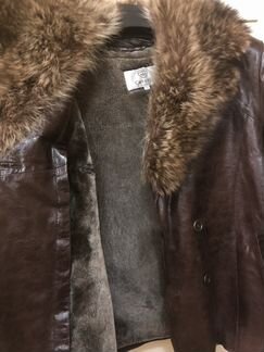 Куртка кожаная утеплённая подкладом из овчины