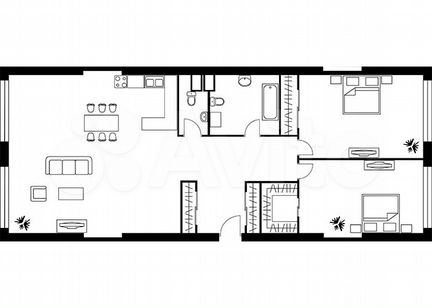 2-к квартира, 135.5 м², 25/37 эт.
