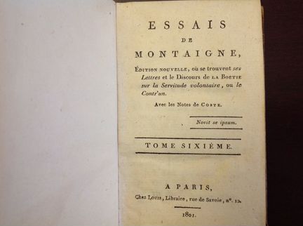 Книга essais de Montaigne 1801г том 6