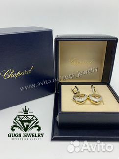 Золотые серьги с бриллиантами chopard