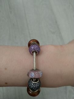 Браслет Pandora,серебро, на тонкое запястье