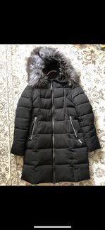 Пуховик с мехом чернобурки