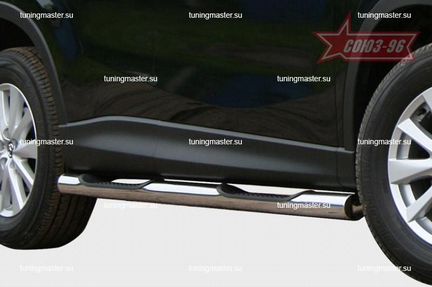 Боковые пороги Mazda CX-5 труба с проступями 76