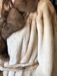 Шуба норковая + воротник соболь. Качество премиум