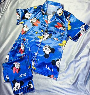 Атласная пижама Mickey Mouse, синяя