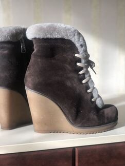 Зимние ботинки из натуральной замши