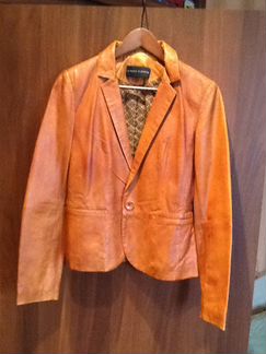 Кожаный итальянский пиджак, новый