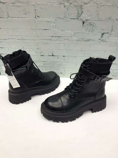 Зимние кожаные ботинки