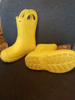 Сапоги жёлтые резиновые crocs размер j1 31-32