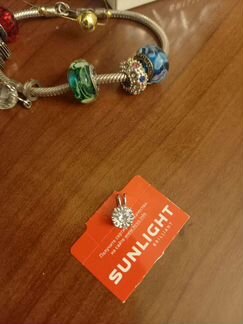 Серебряный браслет sunlight +шармы