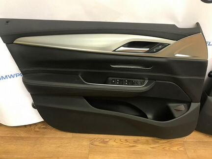 Обшивки дверей BMW G32 кожа наппа черная