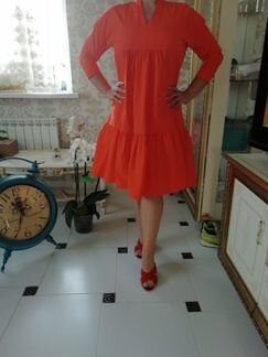 Платье бохо хлопок шикарное 50-52