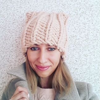 Шапка хельсинки из мериносовой шерсти. Вязаная шер