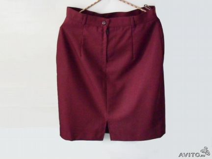 Новая юбка бордового цвета. Шерсть. 46-48 размер