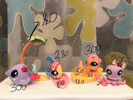 Littlest Pet Shop LPS морской конёк, кит все ориги