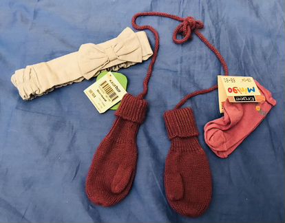 Варежки носки повязка на голову для новорожденного