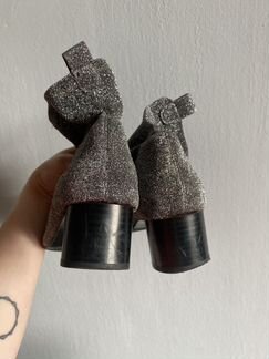 Блестящие ботильоны чулки Zara 37