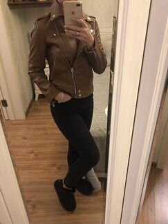 Mango новая кожаная куртка косуха