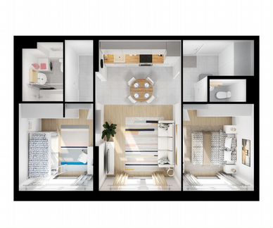 2-к квартира, 56.4 м², 22/33 эт.