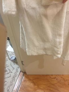 Шуба из кролика с чернобуркой