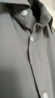 Новая мужская рубашка серая Slim, S, 46
