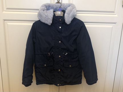 Парка на рост 140 см, темно-синяя