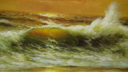 Балтийское море, холст, масло, 60х120см,живопись